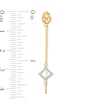 Diamond Accent Tilted Square Front/Back Earrings in 10K Gold