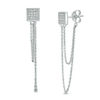Thumbnail Image 1 of Diamond Accent Square Front/Back Earrings in Sterling Silver