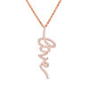 Thumbnail Image 0 of 1/5 CT. T.W. Diamond Vertical "love" Pendant in 10K Rose Gold