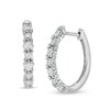 Thumbnail Image 1 of 1/2 CT. T.W. Diamond Hoop Earrings in 10K White Gold