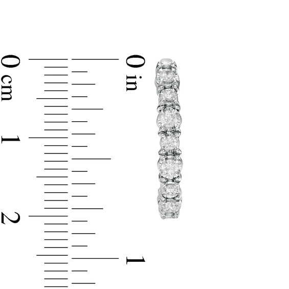 1/2 CT. T.W. Diamond Hoop Earrings in 10K White Gold 1/2 CT. T.W. Diamond Hoop Earrings in 10K White Gold