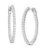 Thumbnail Image 1 of 3 CT. T.W. Diamond Inside-Out Hoop Earrings in 14K White Gold