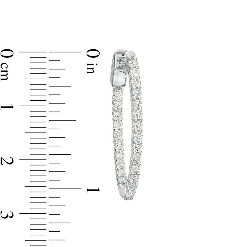 1 CT. T.W. Diamond Inside-Out Hoop Earrings in 14K White Gold