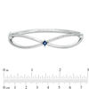Thumbnail Image 2 of Vera Wang Love Collection Princess-Cut Blue Sapphire and 3/8 CT. T.W. Diamond Bangle in Sterling Silver - 7.5"