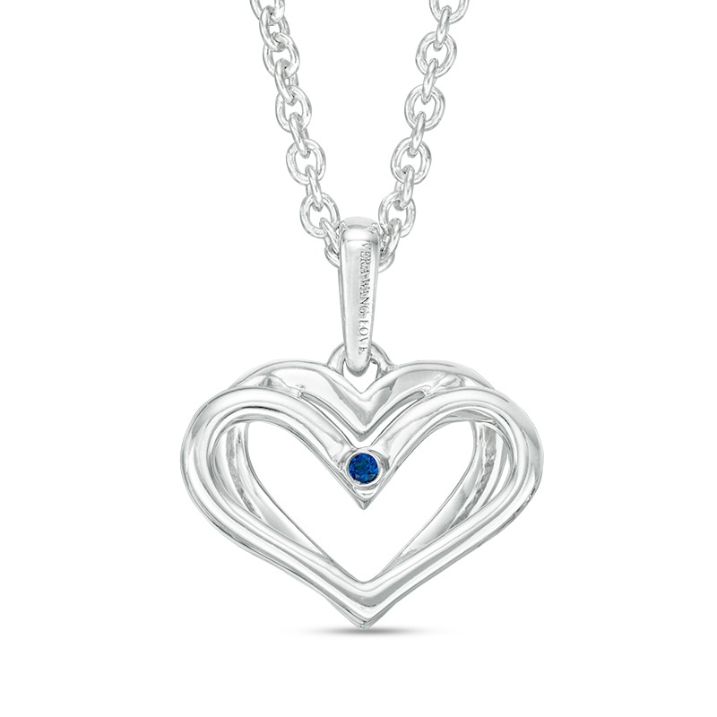 Main Image 2 of The Kindred Heart from Vera Wang Love Collection 1/10 CT. T.W. Diamond Mini Pendant in Sterling Silver - 19"