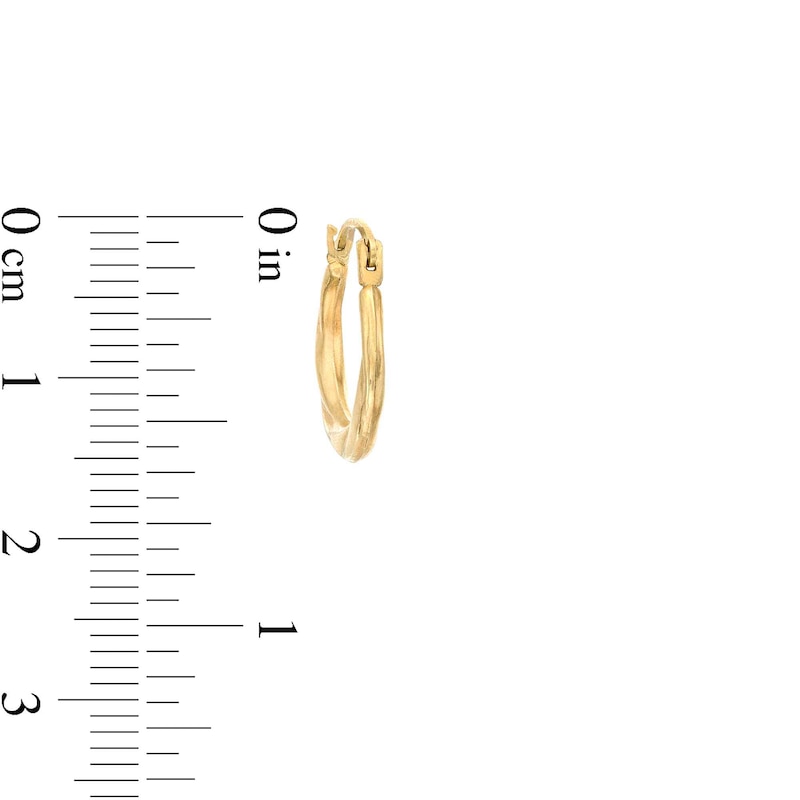 15.43mm Swirl Tube Huggie Hoop Earrings in 14K Gold