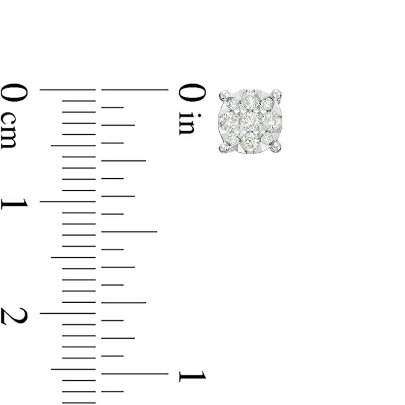 Main Image 2 of 1/4 CT. T.W. Composite Diamond Stud Earrings in 10K White Gold