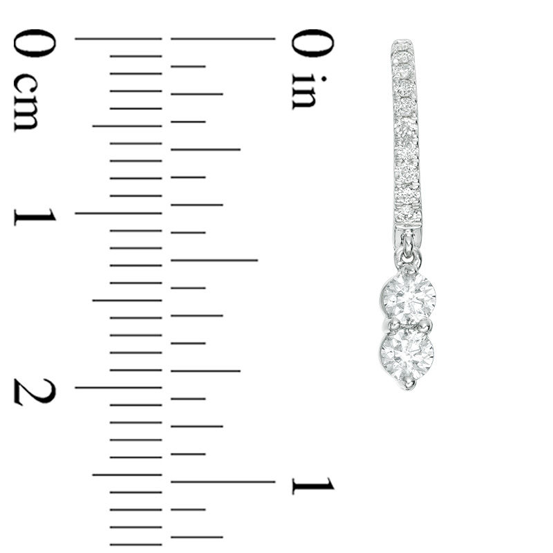 Ever Us® 1/2 CT. T.W. Two-Stone Diamond Drop Earrings in 14K White Gold