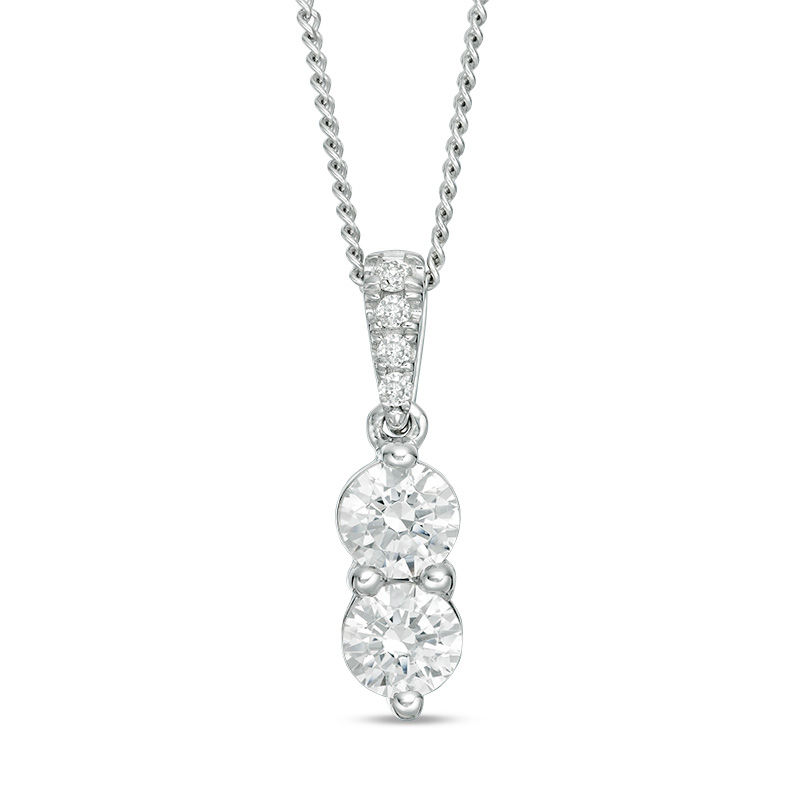 Ever Us® 1/2 CT. T.W. Two-Stone Diamond Pendant in 14K White Gold - 19"