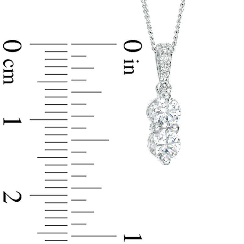 Main Image 3 of Ever Us® 1/2 CT. T.W. Two-Stone Diamond Pendant in 14K White Gold - 19"