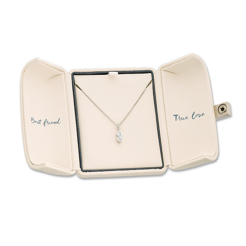 Main Image 3 of Ever Us® 1 CT. T.W. Two-Stone Diamond Pendant in 14K White Gold - 19"