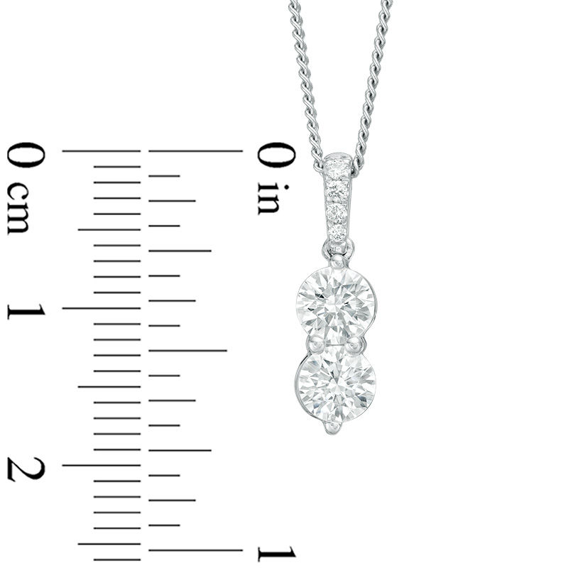Ever Us® 1 CT. T.W. Two-Stone Diamond Pendant in 14K White Gold - 19"