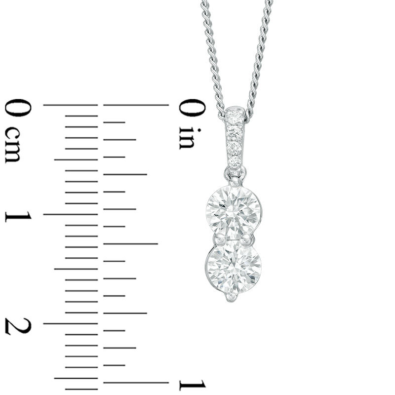 Main Image 4 of Ever Us® 1 CT. T.W. Two-Stone Diamond Pendant in 14K White Gold - 19"