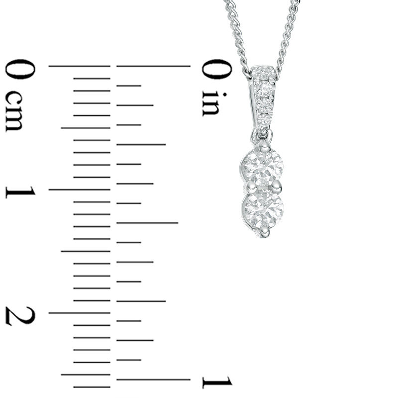Ever Us 1 4 CT. T.W. Two Stone Diamond Pendant in 14K White Gold 19 Zales Outlet
