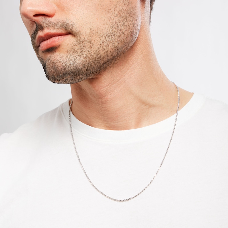 Main Image 2 of 040 Gauge Rope Chain Necklace in Sterling Silver - 22"