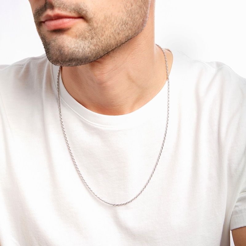 Main Image 2 of 050 Gauge Rope Chain Necklace in Sterling Silver - 24"