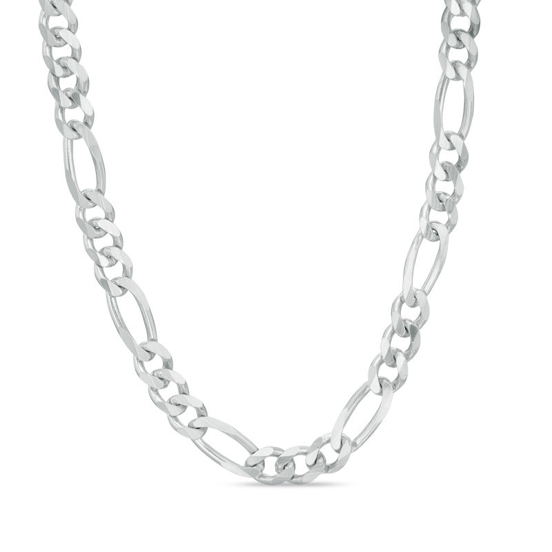 6.5mm Figaro Chain Necklace in Sterling Silver - 24"