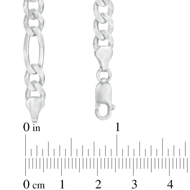 6.5mm Figaro Chain Necklace in Sterling Silver - 24"