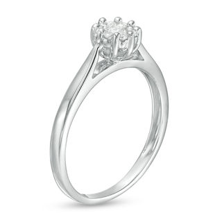 1/5 CT. T.W. Diamond Frame Promise Ring in 10K White Gold