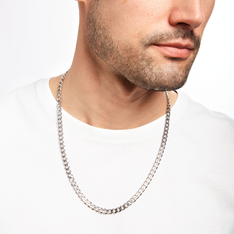 Main Image 2 of 6.5mm Curb Chain Necklace in Sterling Silver - 22"