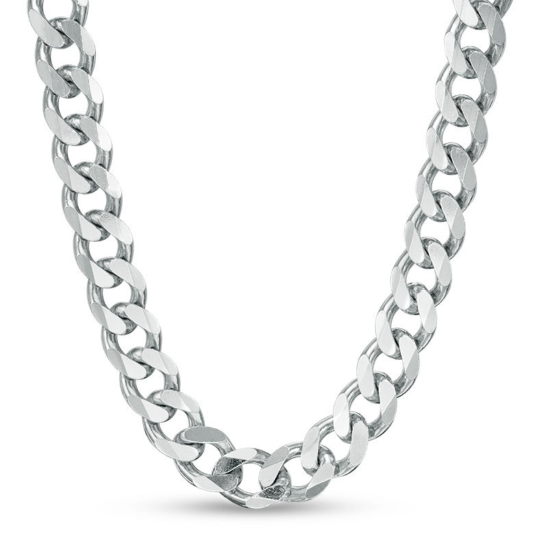 Sterling Silver 6.5 MM Polished Long Curb Chain Necklace