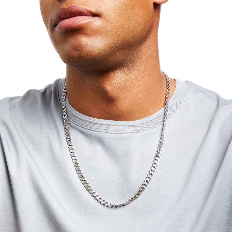 Main Image 2 of 6.5mm Curb Chain Necklace in Sterling Silver - 24"