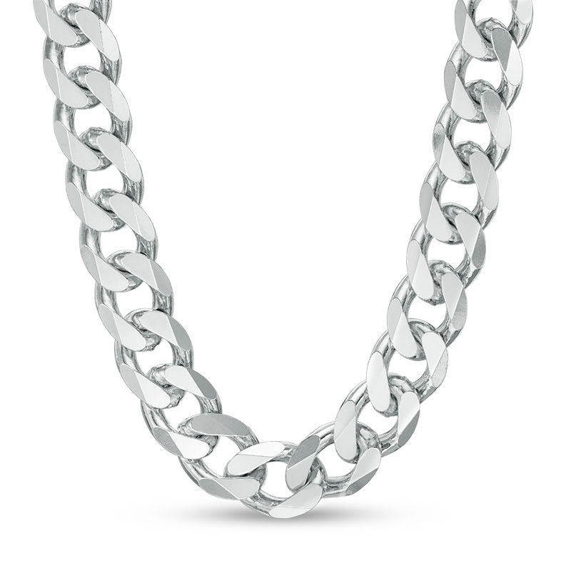 Zales Men's 7.0mm Solid Figaro Chain Necklace in Sterling Silver - 22