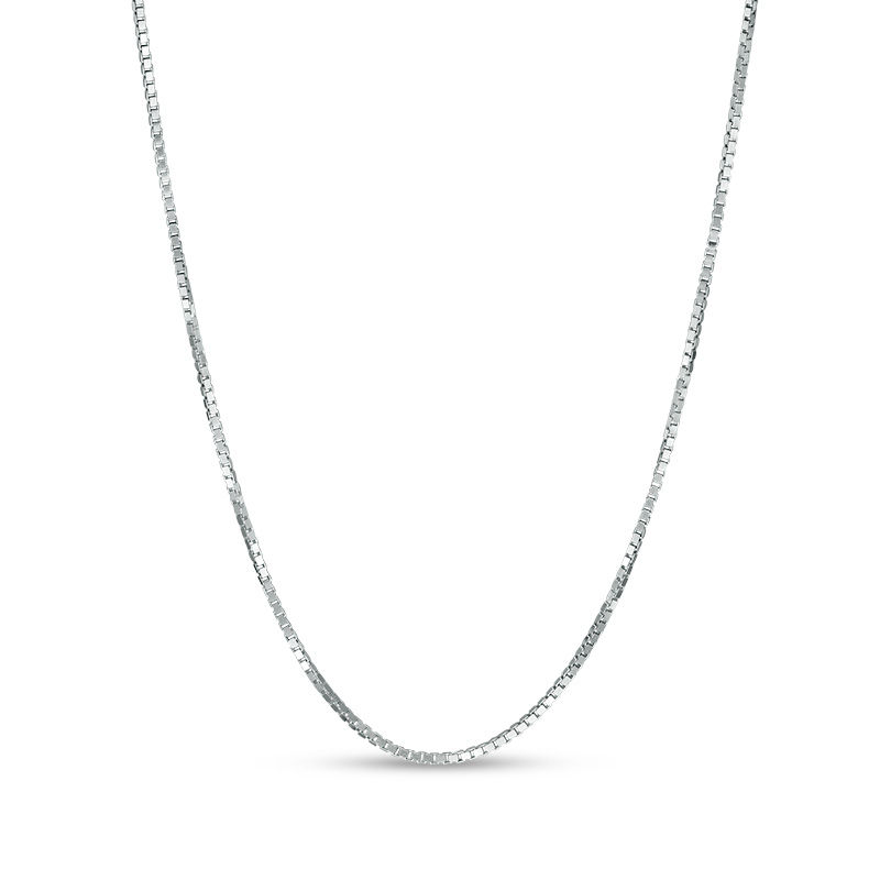 Main Image 1 of 0.55mm Box Chain Necklace in 14K White Gold - 18"