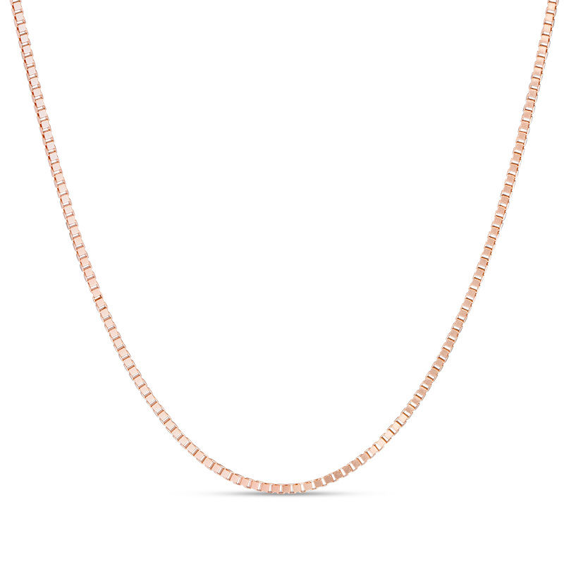050 Gauge Box Chain Necklace in 14K Rose Gold - 18"