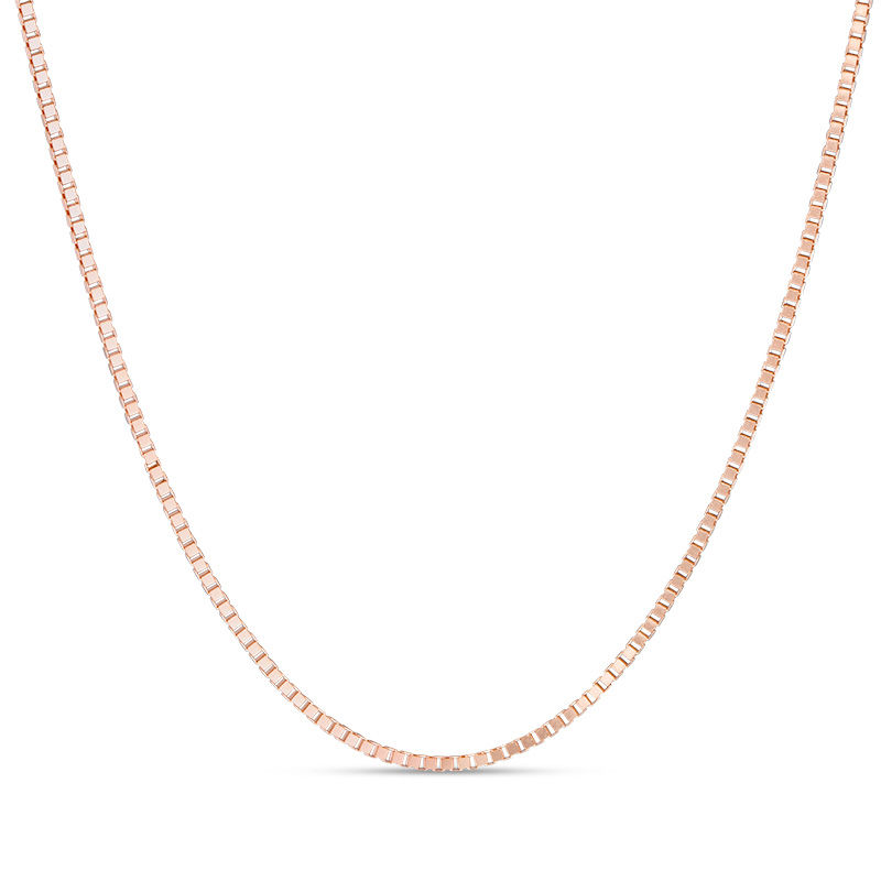 Main Image 1 of 050 Gauge Box Chain Necklace in 14K Rose Gold - 18&quot;