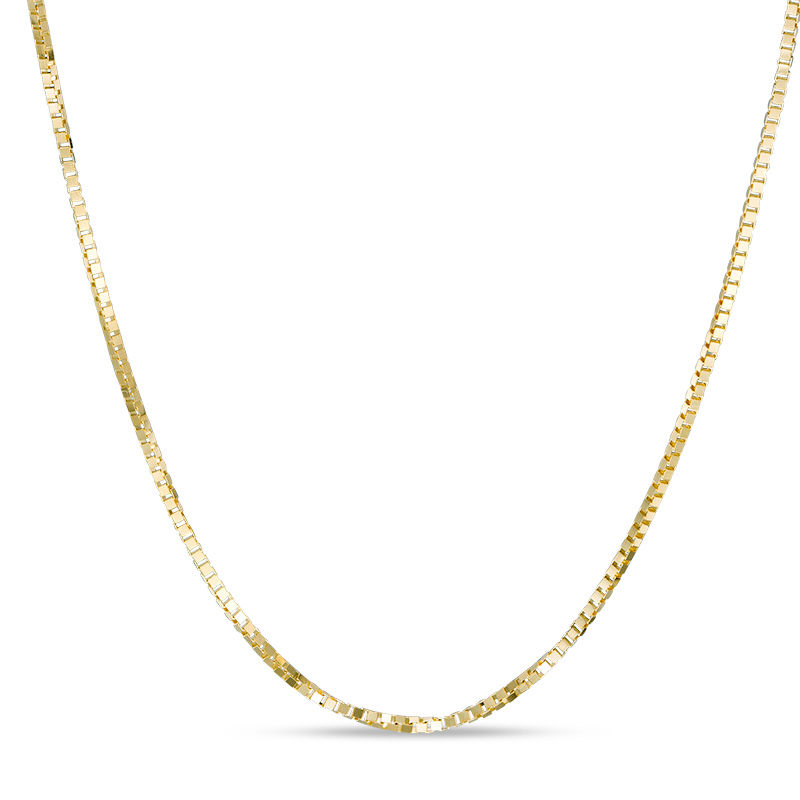 050 Gauge Box Chain Necklace in 14K Gold - 16"