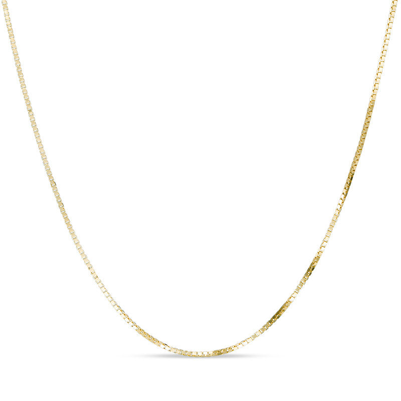 0.55mm Box Chain Necklace in Solid 14K Gold - 18"