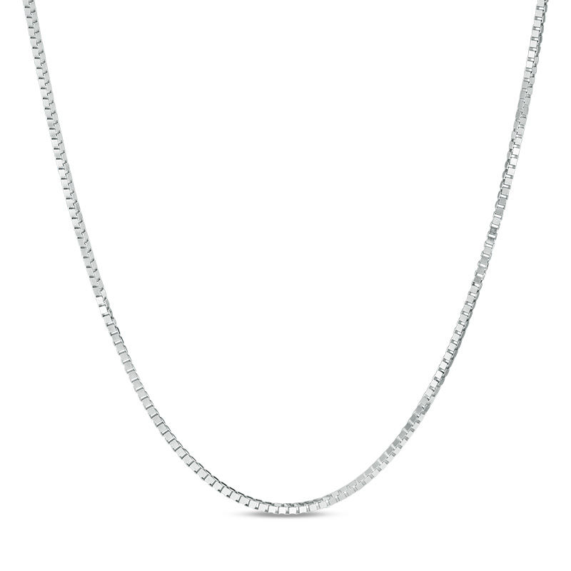 050 Gauge Box Chain Necklace in 14K White Gold - 16"