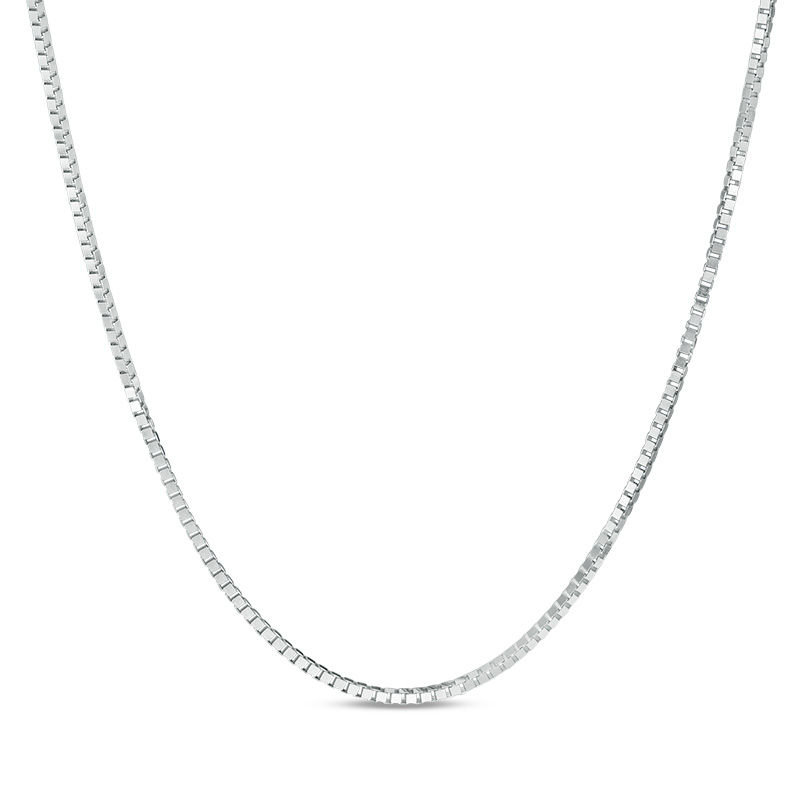 Main Image 1 of 050 Gauge Box Chain Necklace in 14K White Gold - 22"