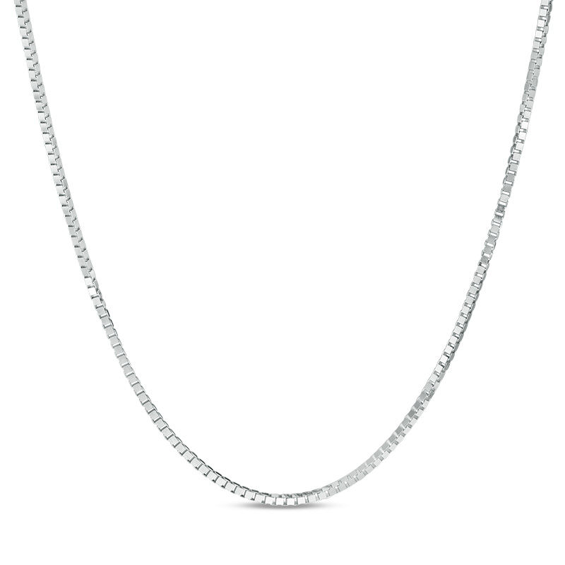 Main Image 1 of 050 Gauge Box Chain Necklace in 14K White Gold - 24"
