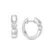 Thumbnail Image 1 of 1/10 CT. T.W. Diamond Solitaire Huggie Hoop Earrings in Sterling Silver