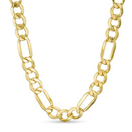 5.0mm Figaro Chain Necklace in 14K Gold - 22&quot;