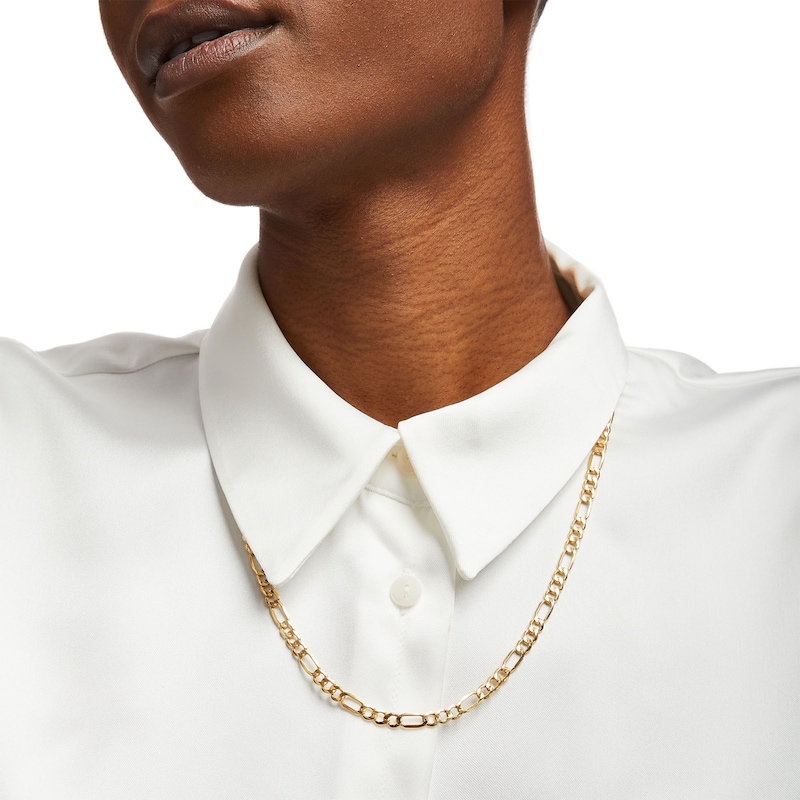 Main Image 2 of 5.0mm Figaro Chain Necklace in 14K Gold - 22"