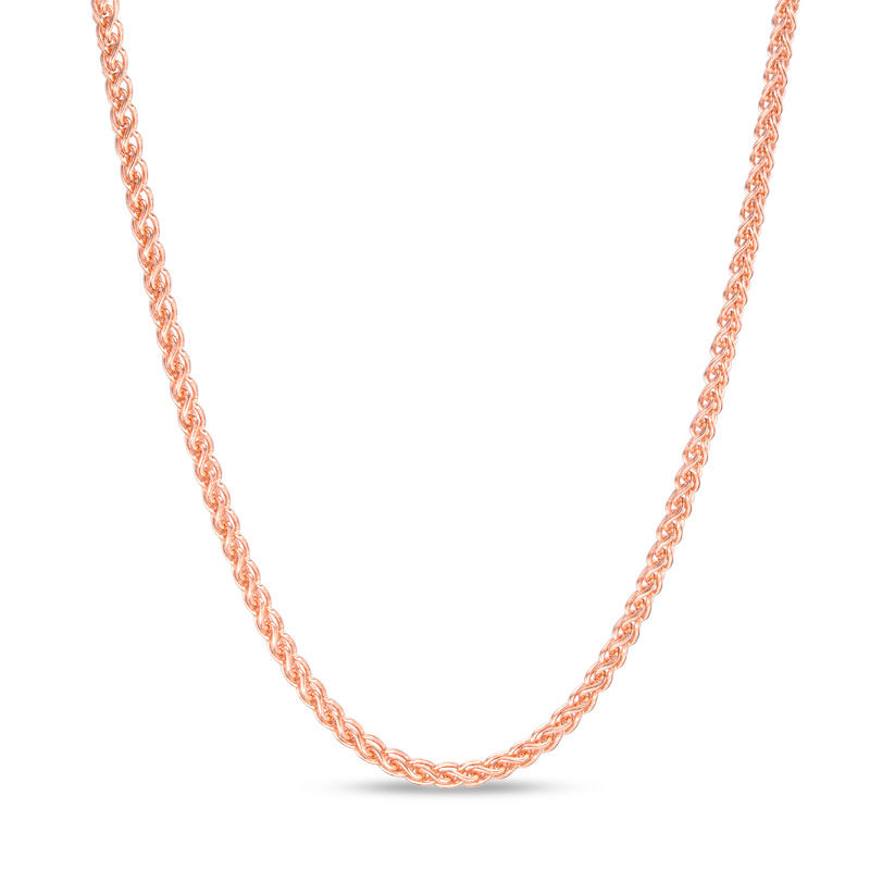 Main Image 1 of 040 Gauge Wheat Chain Necklace in 14K Rose Gold - 18"