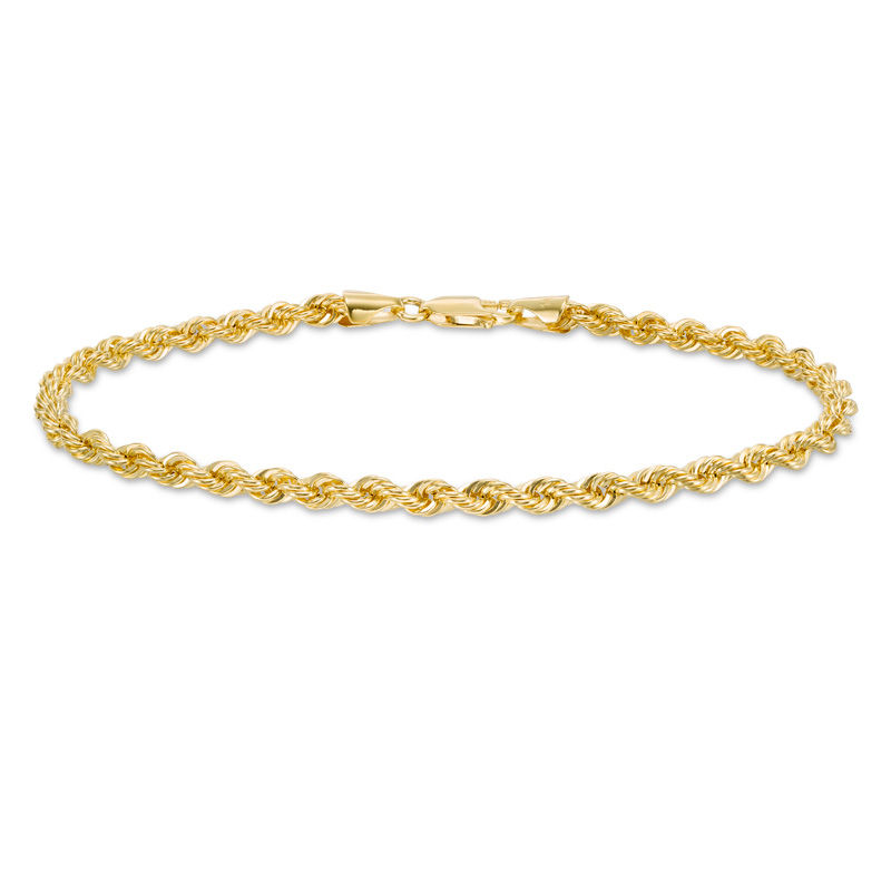 025 Gauge Rope Chain Bracelet in 14K Gold - 8.5"