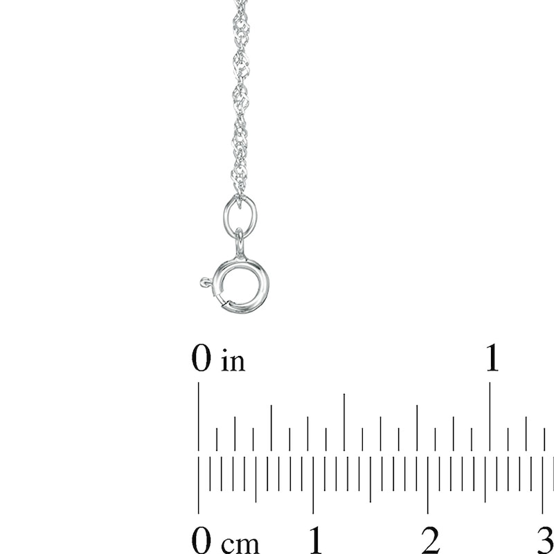 030 Gauge Diamond-Cut Singapore Chain Necklace in 14K White Gold - 20"