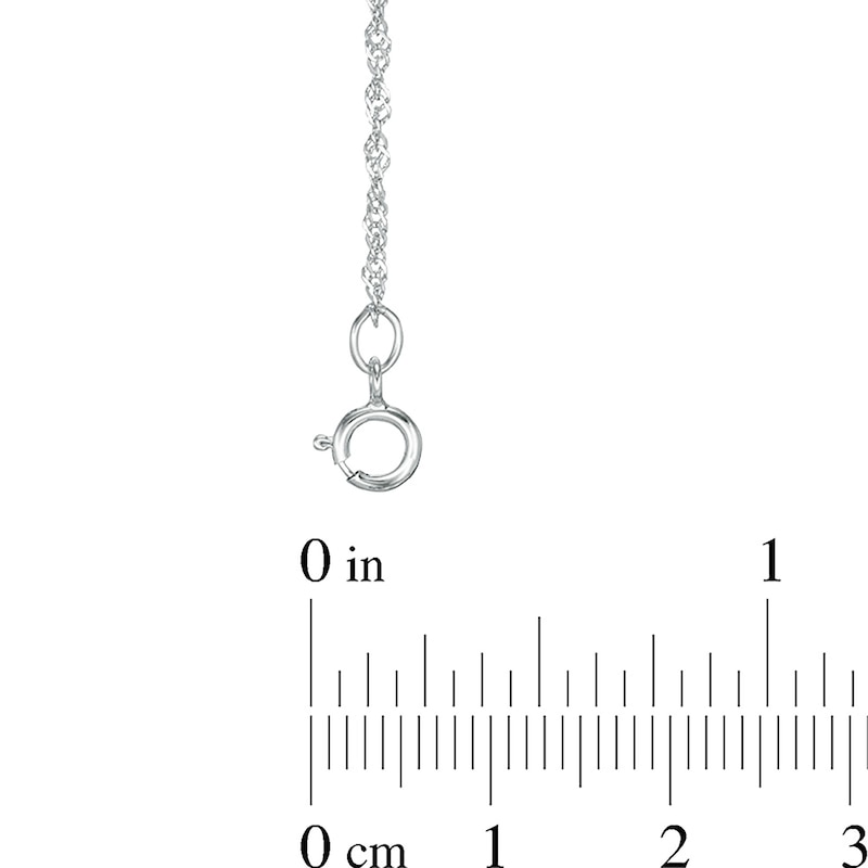 Main Image 4 of 030 Gauge Diamond-Cut Singapore Chain Necklace in 14K White Gold - 20"