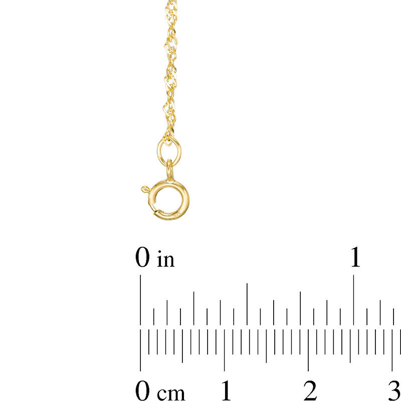 14k Yellow Gold 2.1mm Hollow Singapore Chain with Spring Ring Clasp 