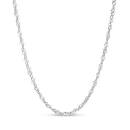 025 Gauge Singapore Chain Necklace in 14K White Gold - 18&quot;