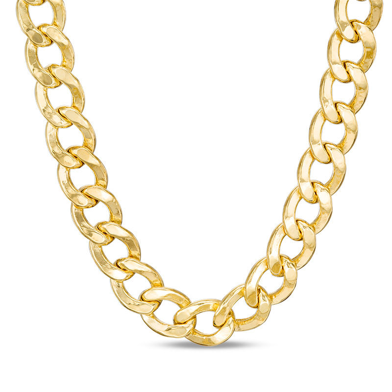 Main Image 1 of 7.0mm Curb Chain Necklace in 14K Gold - 24"