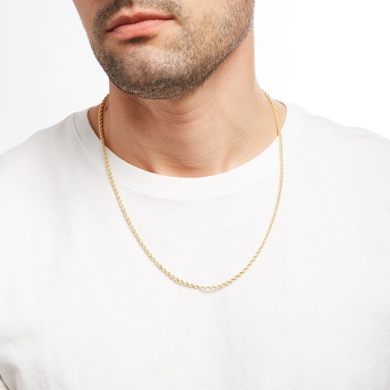 020 Gauge Rope Chain Necklace in 14K Gold - 22"