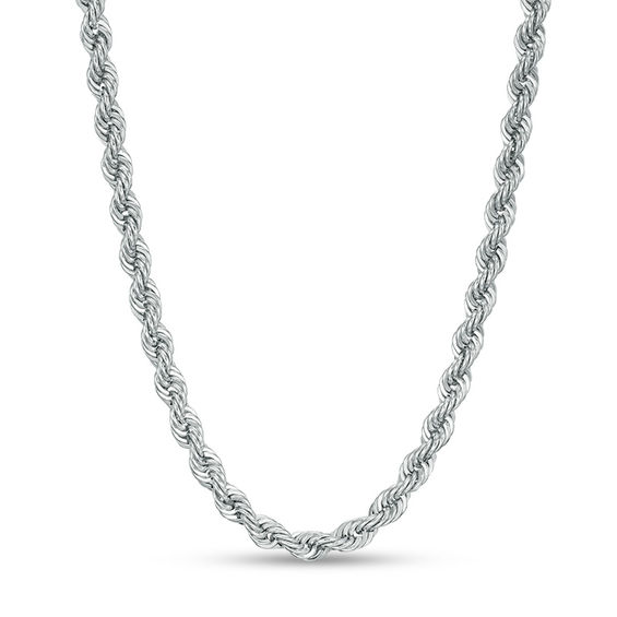 020 Gauge Rope Chain Necklace in 14K White Gold - 22