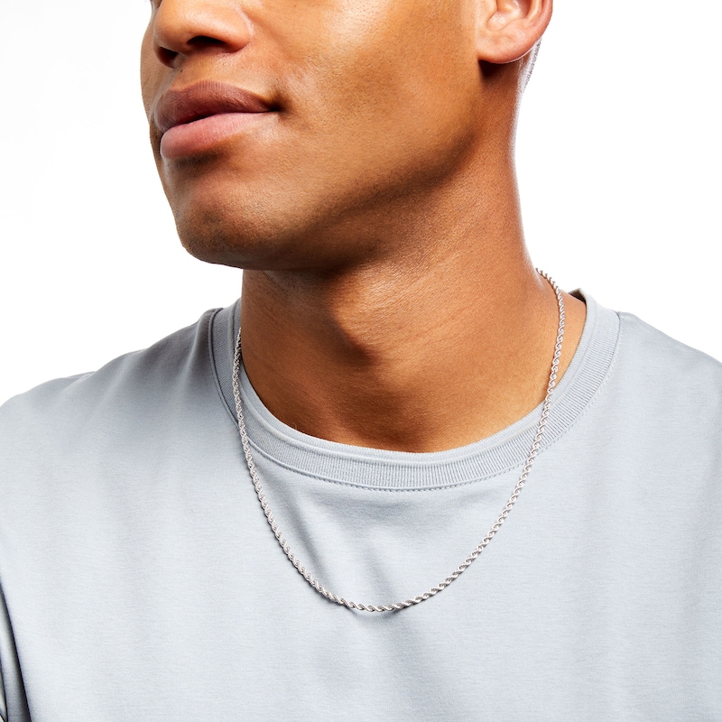 Main Image 2 of 020 Gauge Rope Chain Necklace in 14K White Gold - 22"