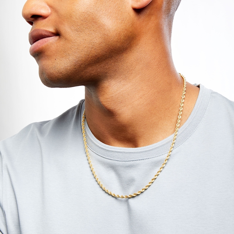 4.0mm Diamond-Cut Rope Chain Necklace in 14K Gold - 22