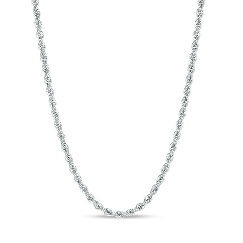 Main Image 1 of 012 Gauge Rope Chain Necklace in 14K White Gold - 18"